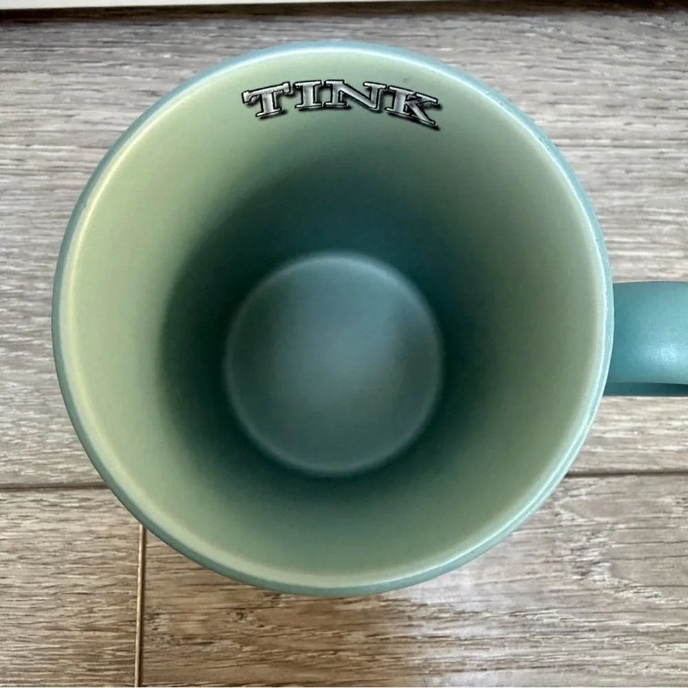 DISNEY DISNEYLAND TINKERBELL COFFEE TEA MUG MATTE GREEN